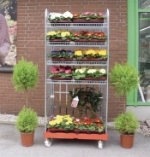 Rullebur til butik med plastbund ideel til blomsterbakker