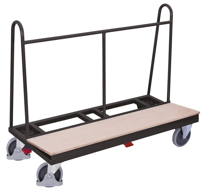 Pladevogn med hylde, 500 kg, 1500x680x1200 (BxDxH) - Antracit