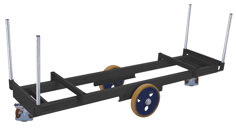 Sværlastvogn Stolpebase, Langgods, 2500x760x1030, 3000 kg Antracit