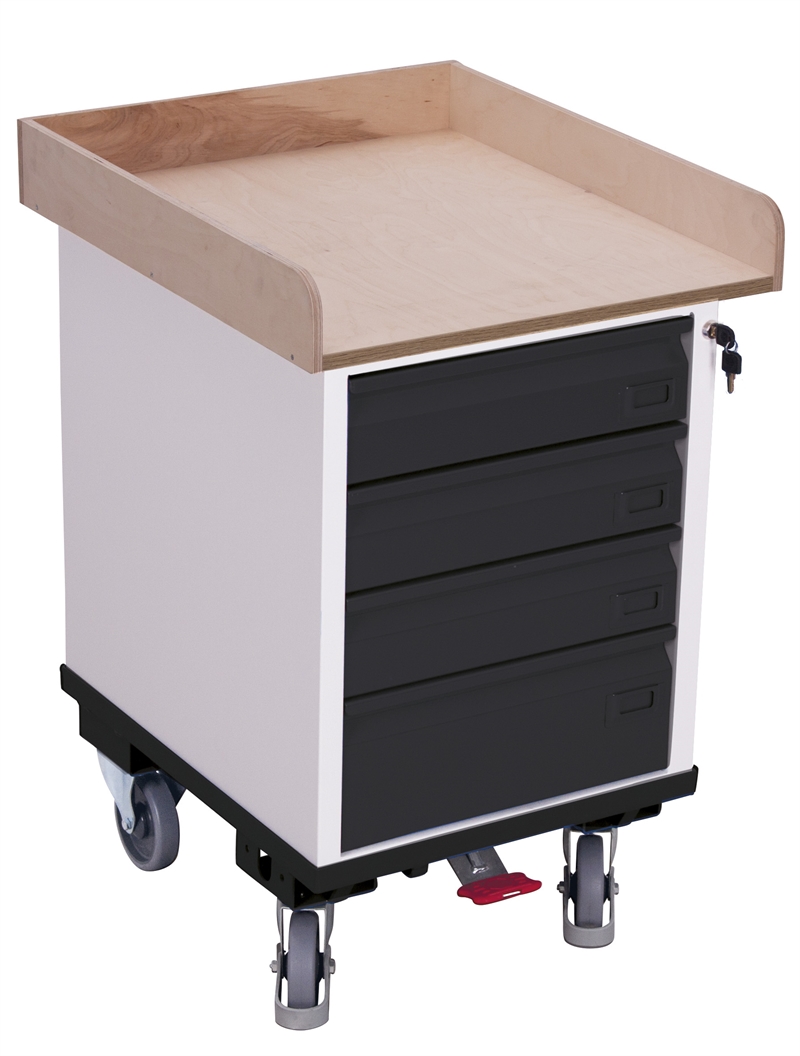 Værkstedsvogn Lille, Skuffeskab, 575x660x905, Antracit