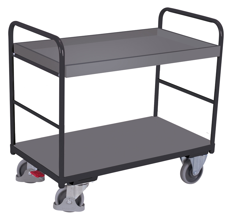 Rullevogn øvre hylde m/kant 910x500x990 mm 2 lastflader, Antracit