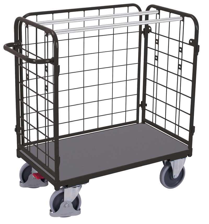 Plukkevogn Lav, tre-sidet 1390x825x1220 mm 1 lastflade, Antracit