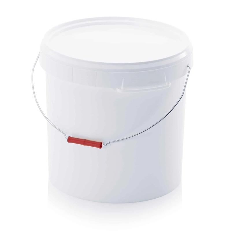 27 L plastspand m metalbøjle, hvid