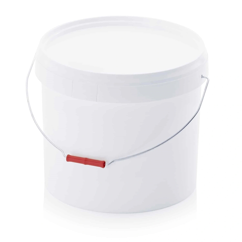 8,6 L plastspand m låg & metalbøjle, hvid