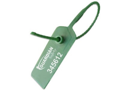 Plastplombe med nummer, 250×2,2 mm. Grøn