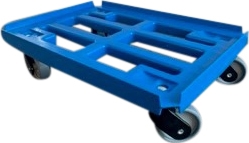 Møbelhund 600x400 mm, PP, Gummihjul - Blå