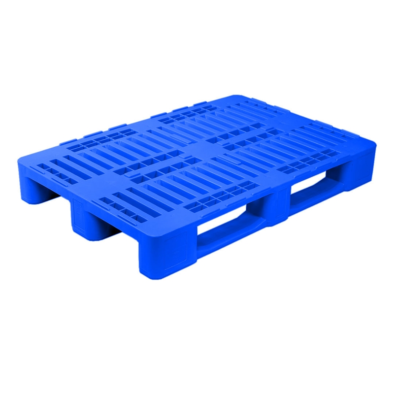 1200x800x160 mm H1 Euro plastpalle i Blå (fødevaregodkendt) - Med centrale og ydre kanter